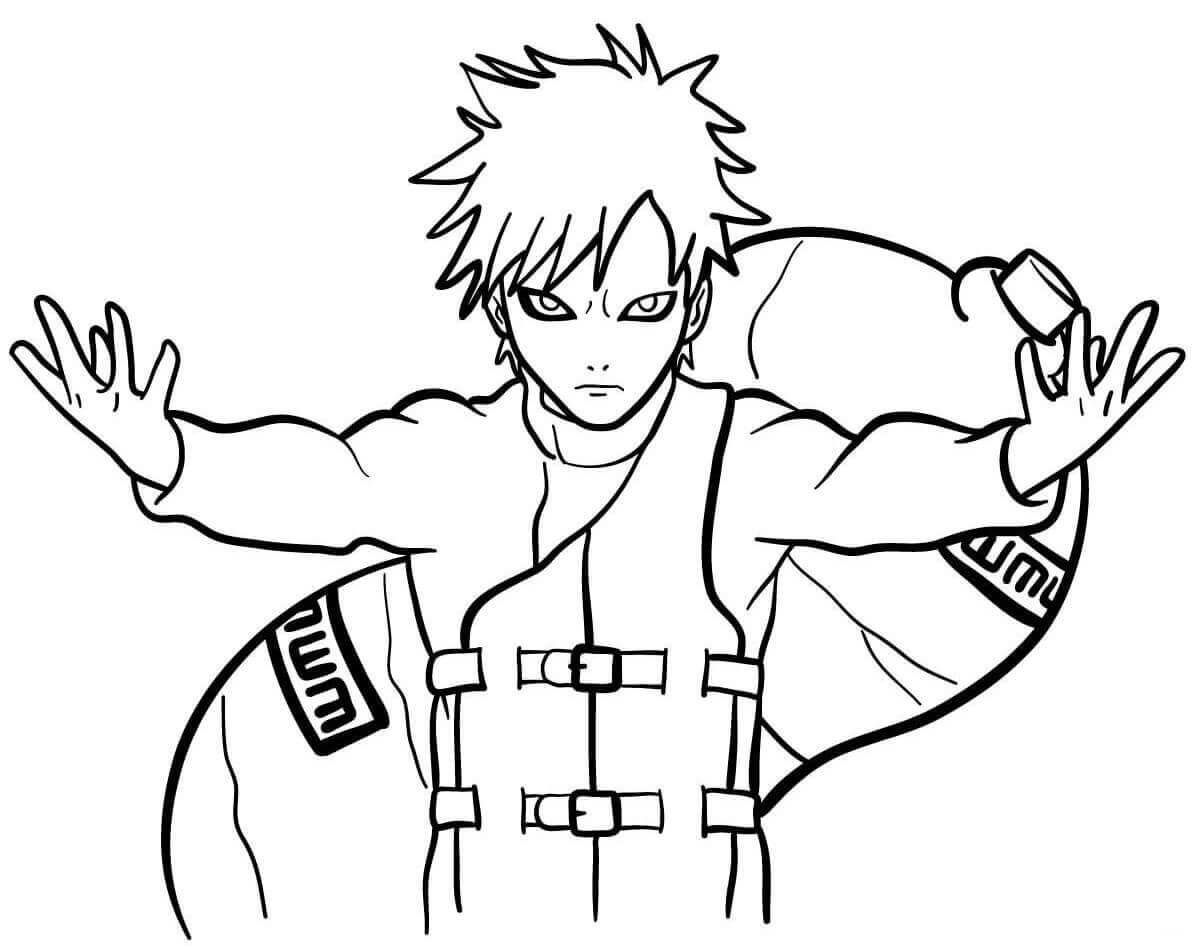 Dibujo de Gaara Enojado para Colorear