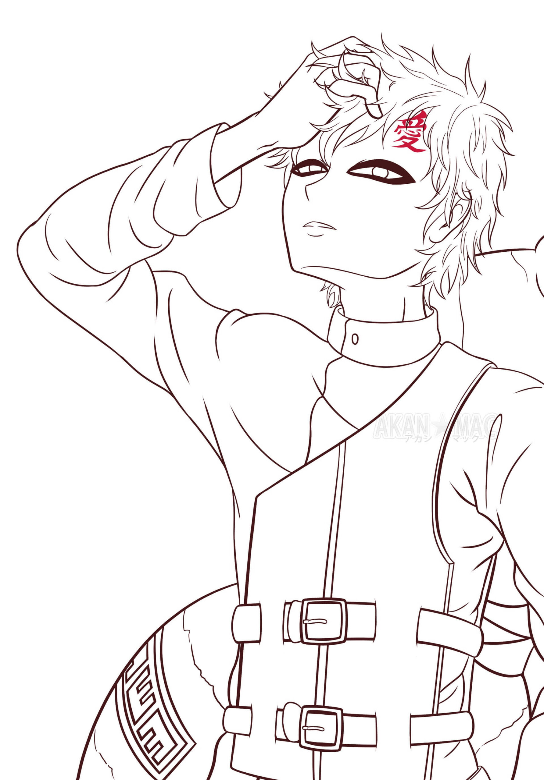 Dibujo de Gaara Imprimible Scaled para Colorear