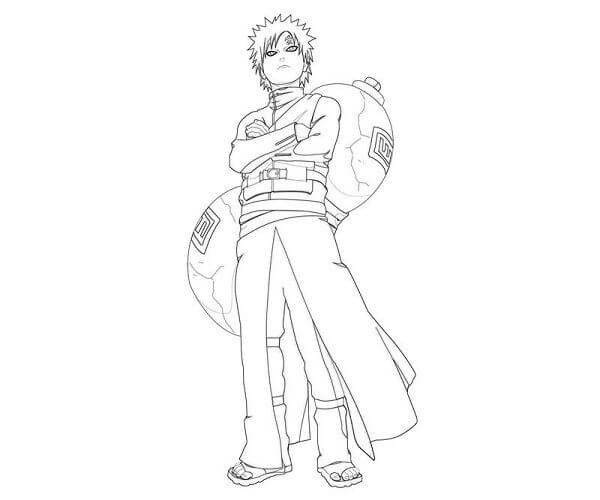 Dibujo de Gaara Perfecto para Colorear