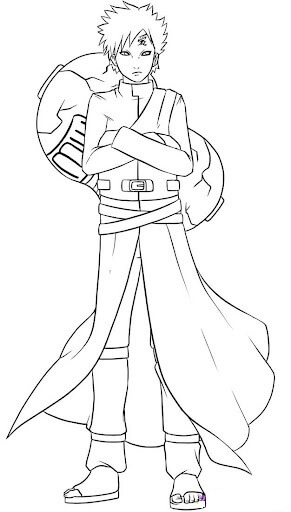 Dibujo de Gaara Shippuden para Colorear