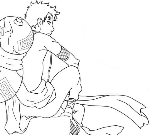 Dibujo de Impresionante Gaara para Colorear