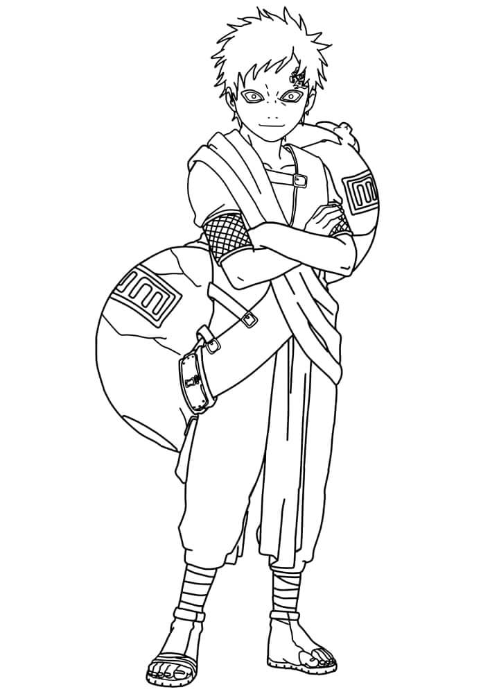 Dibujo de Nio Gaara para Colorear
