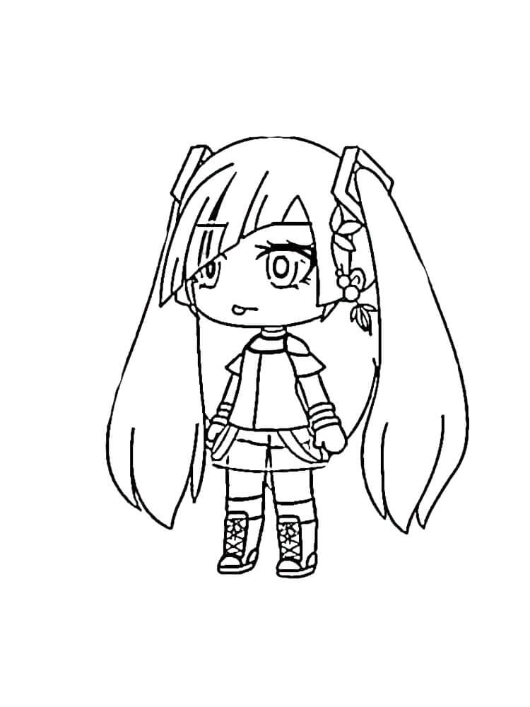 Dibujo de Aprende Estos Gacha para Colorear