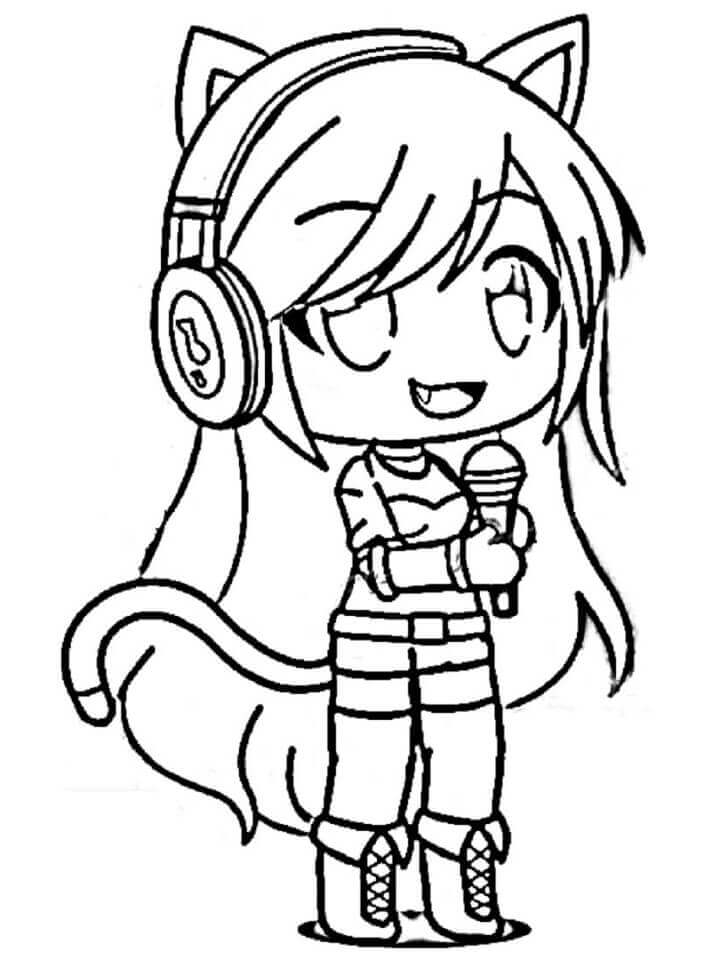 Dibujo de Cantando Gacha Life para Colorear