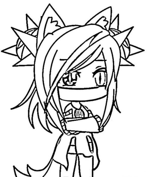 Dibujo de Chica Guapa de Gacha Life para Colorear