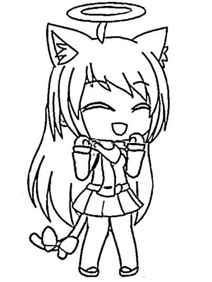 Dibujo de Gacha Life Divertida para Colorear