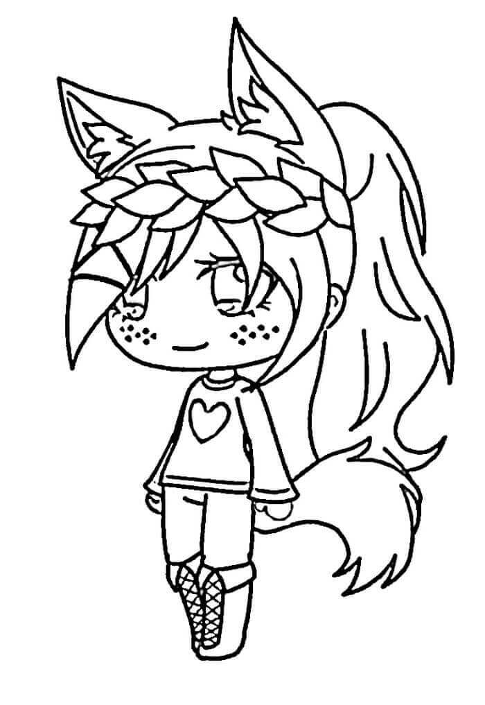 Dibujo de Gacha Life Hermosa para Colorear
