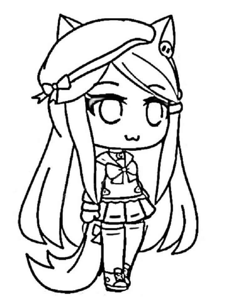 Dibujo de Gacha Life Kawaii para Colorear