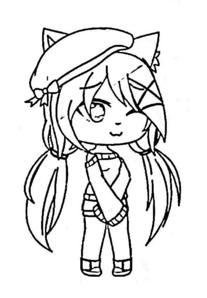 Dibujo de Gacha Life Linda para Colorear