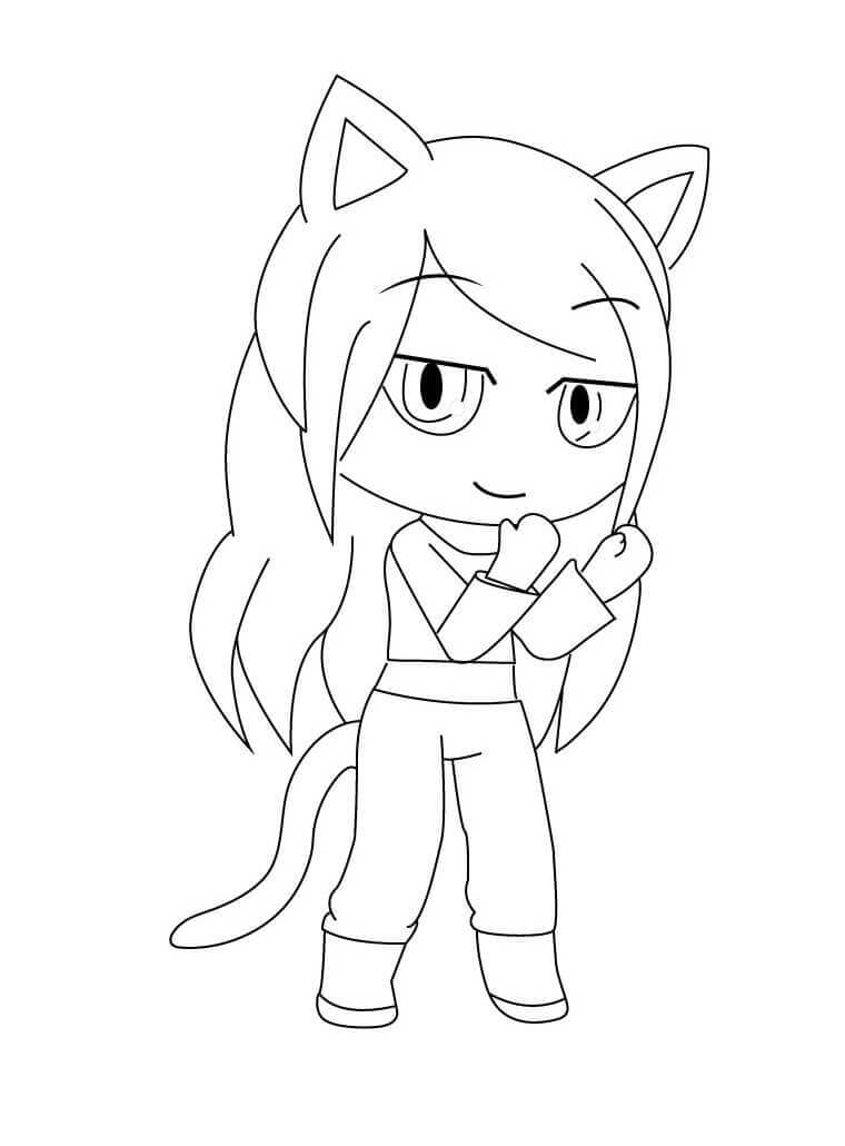 Dibujo de Gacha Life Tener Artes Marciales para Colorear