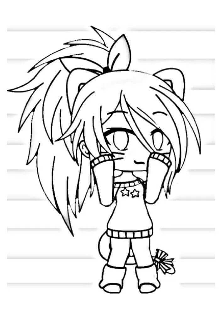 Dibujo de Gacha Life Tmida para Colorear