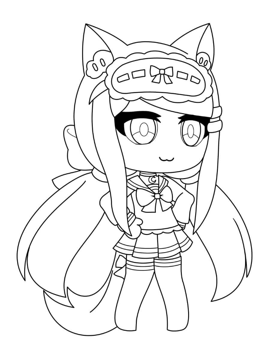 Dibujo de Impresionante Personaje de Gacha Life para Colorear