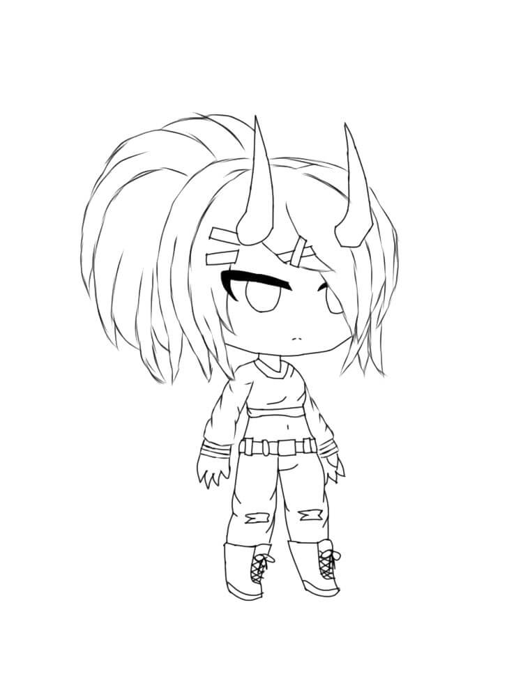 Dibujo de Personaje de Chico Genial Gacha Life para Colorear