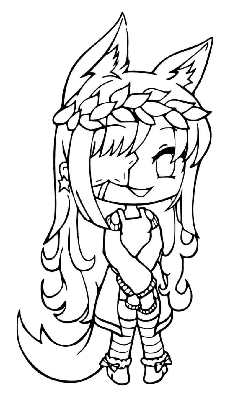 Dibujo de Personaje de Gacha Life Tuerto para Colorear