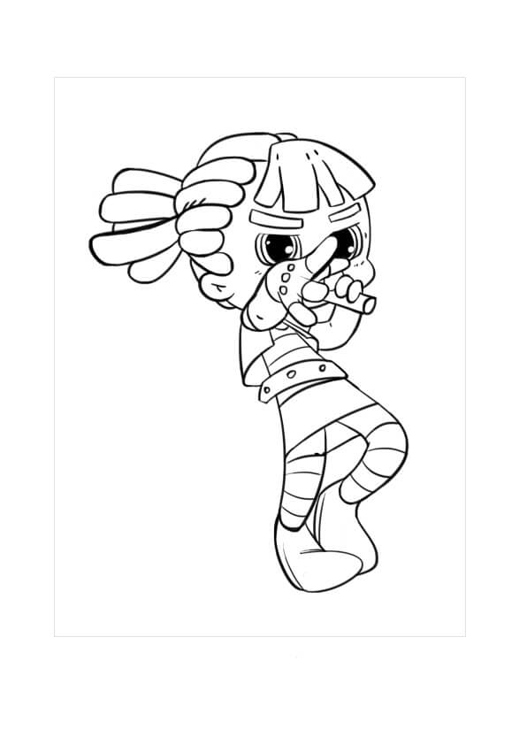 Dibujo de Personaje de Nia Cantando para Colorear