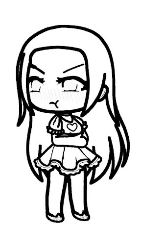 Dibujo de Personaje de Anime de Gacha Life para Colorear