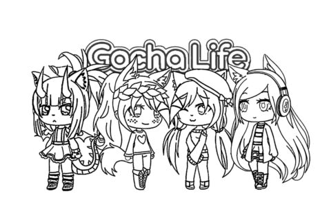 Dibujo de Todo Personaje Gacha Life para Colorear