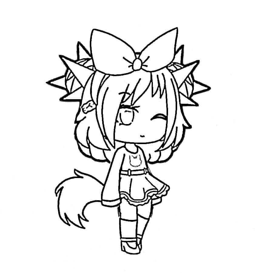Dibujo de Vida Gacha Parpadear para Colorear