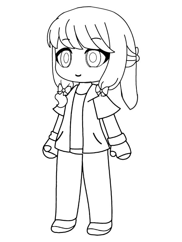 Dibujo de Gacha Nox Ash Traje página para Colorear