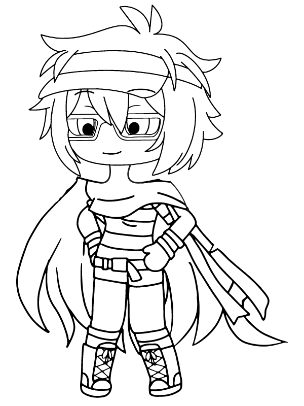 Dibujo de Gacha Nox Superheroe con Capa página para Colorear
