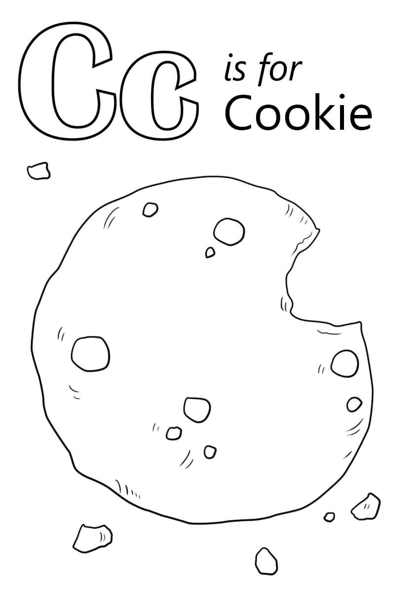 Dibujo de C Es para Galletas para Colorear