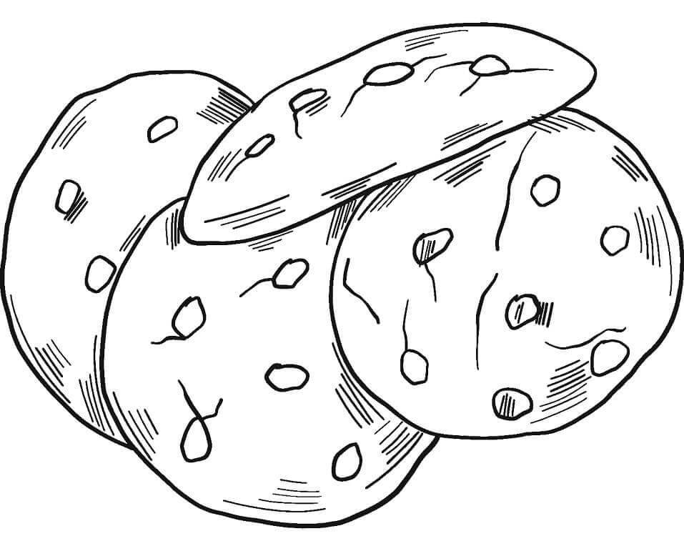 Dibujo de Cuatro Galletas para Colorear
