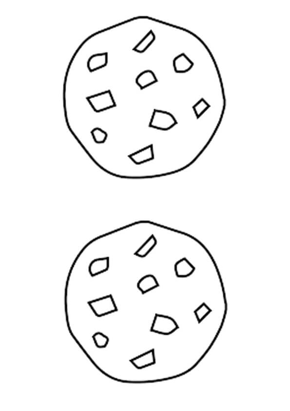 Dibujo de Dos Galletas básicas para Colorear