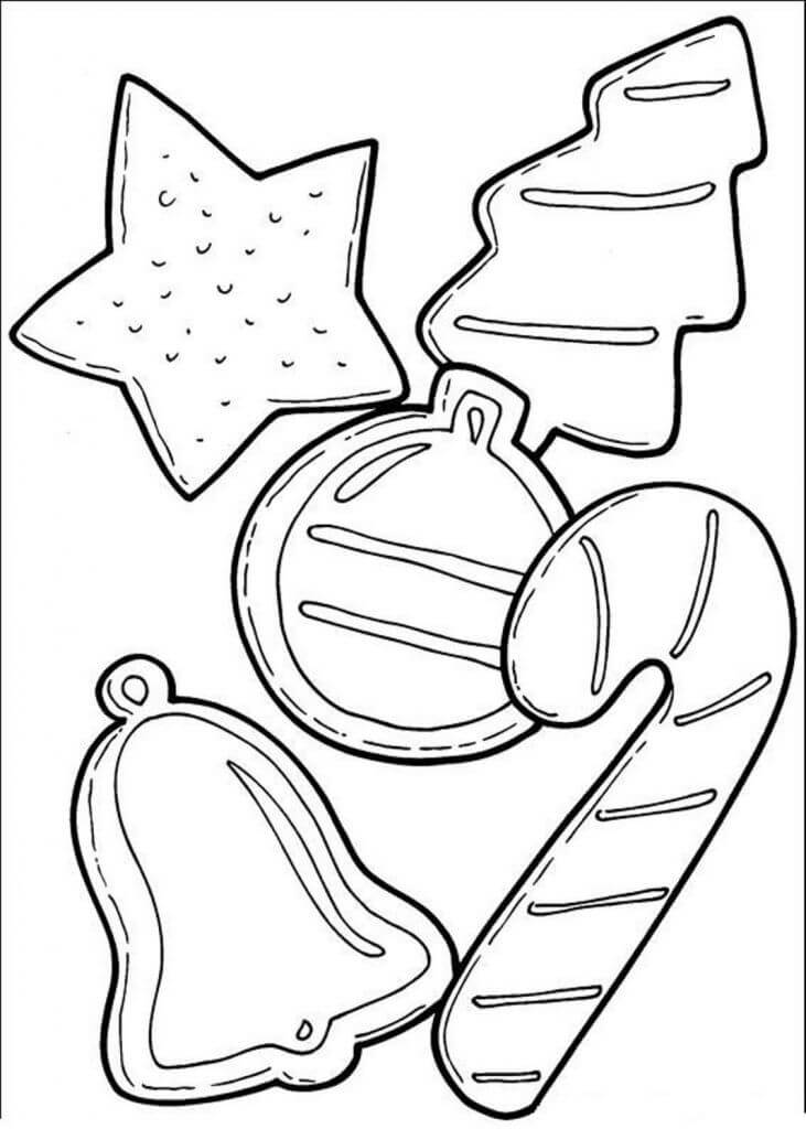 Dibujo de Galleta de Navidad básica para Colorear