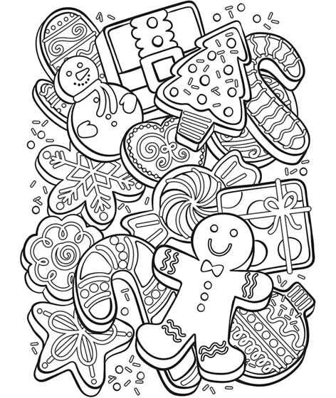 Dibujo de Galletas de Navidad para Colorear