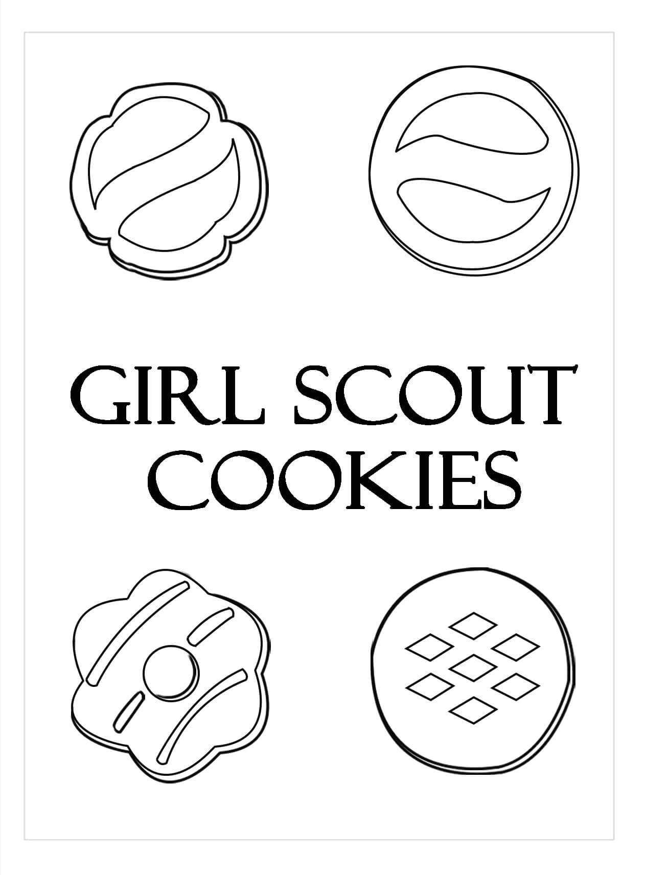 Dibujo de Galletas de niña Exploradora para Colorear
