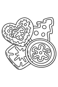 Dibujo de Linda Galleta de Navidad para Colorear