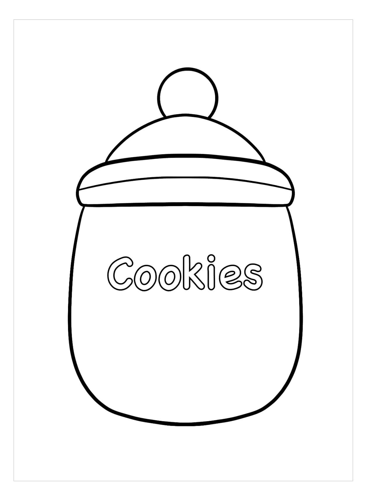 Dibujo de Tarro de Galletas básico para Colorear