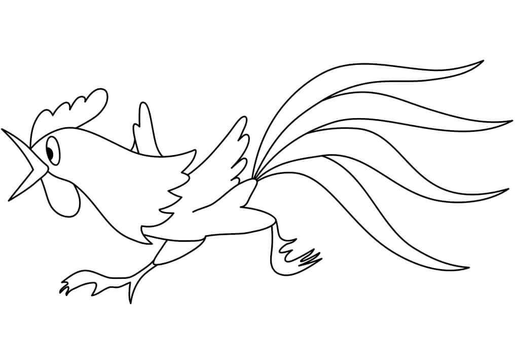 Dibujo de Gallo Corriendo para Colorear