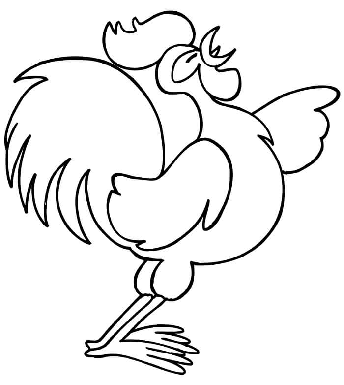 Dibujo de Gallo Divertido para Colorear