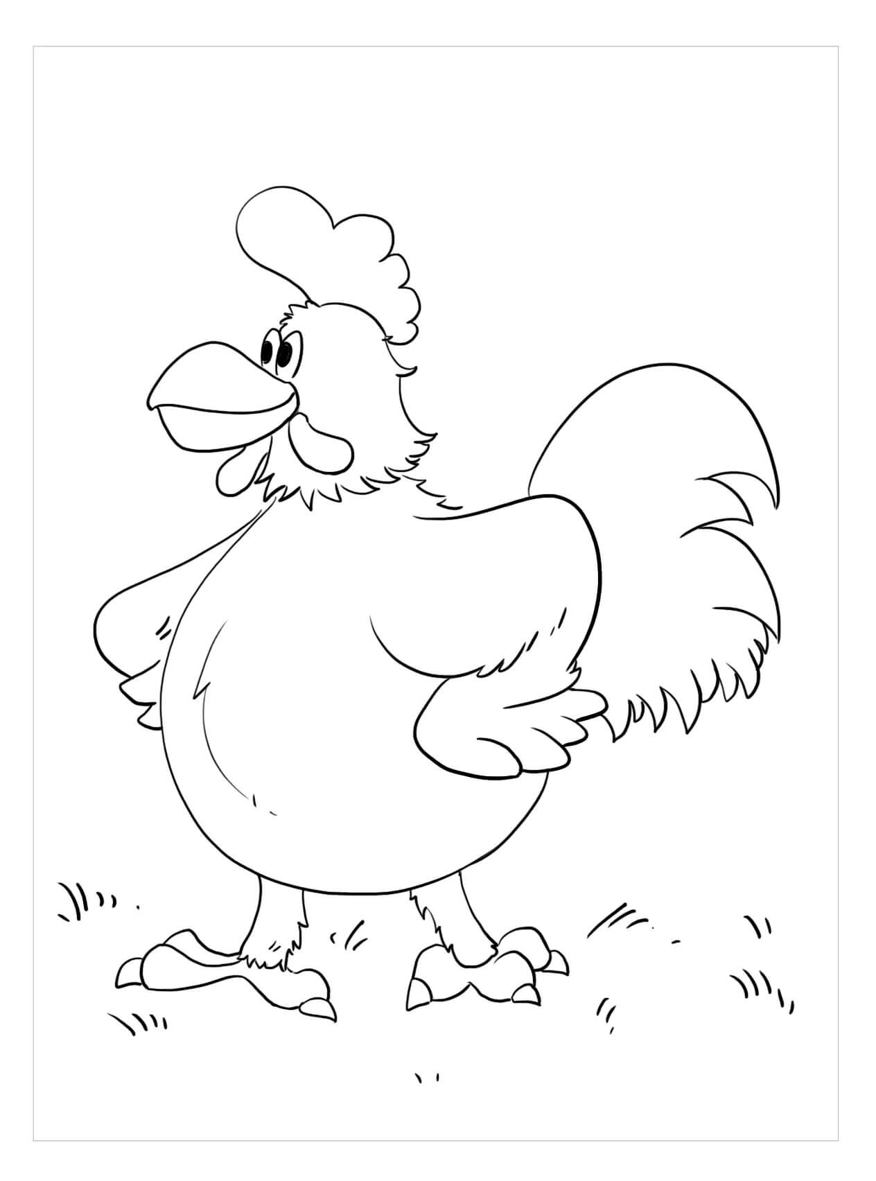 Dibujo de Gallo Fresco para Colorear