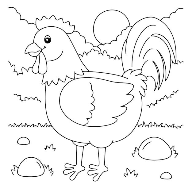 Dibujo de Gallo Gordo para Colorear