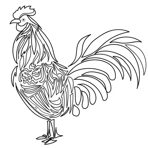 Dibujo de Gallo Imprimible para Colorear
