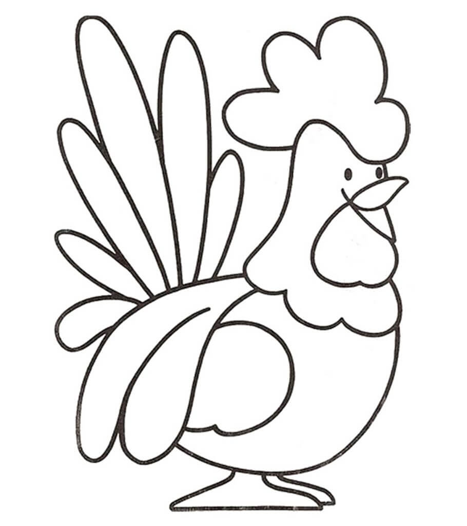 Dibujo de Gallo Normal para Colorear
