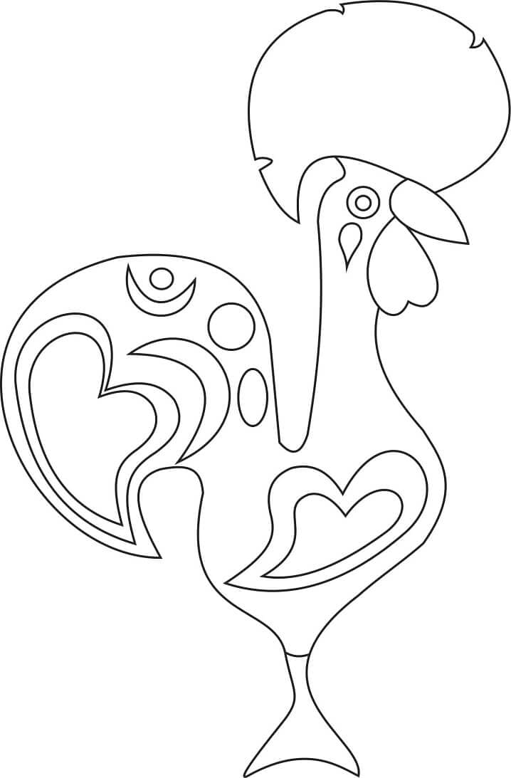 Dibujo de Gallo portugués para Colorear
