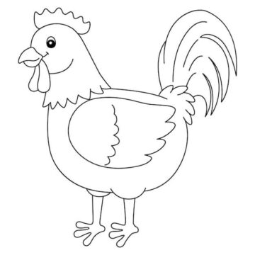 Dibujo de Gallo Sonriente para Colorear