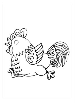 Dibujo de Lindo Gallo Corriendo para Colorear