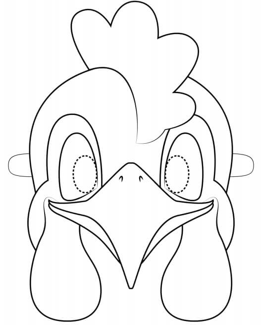 Dibujo de Máscara de Gallo para Colorear