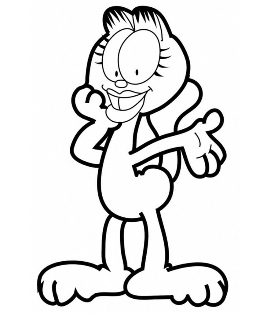Dibujo de Garfield Divertido para Colorear