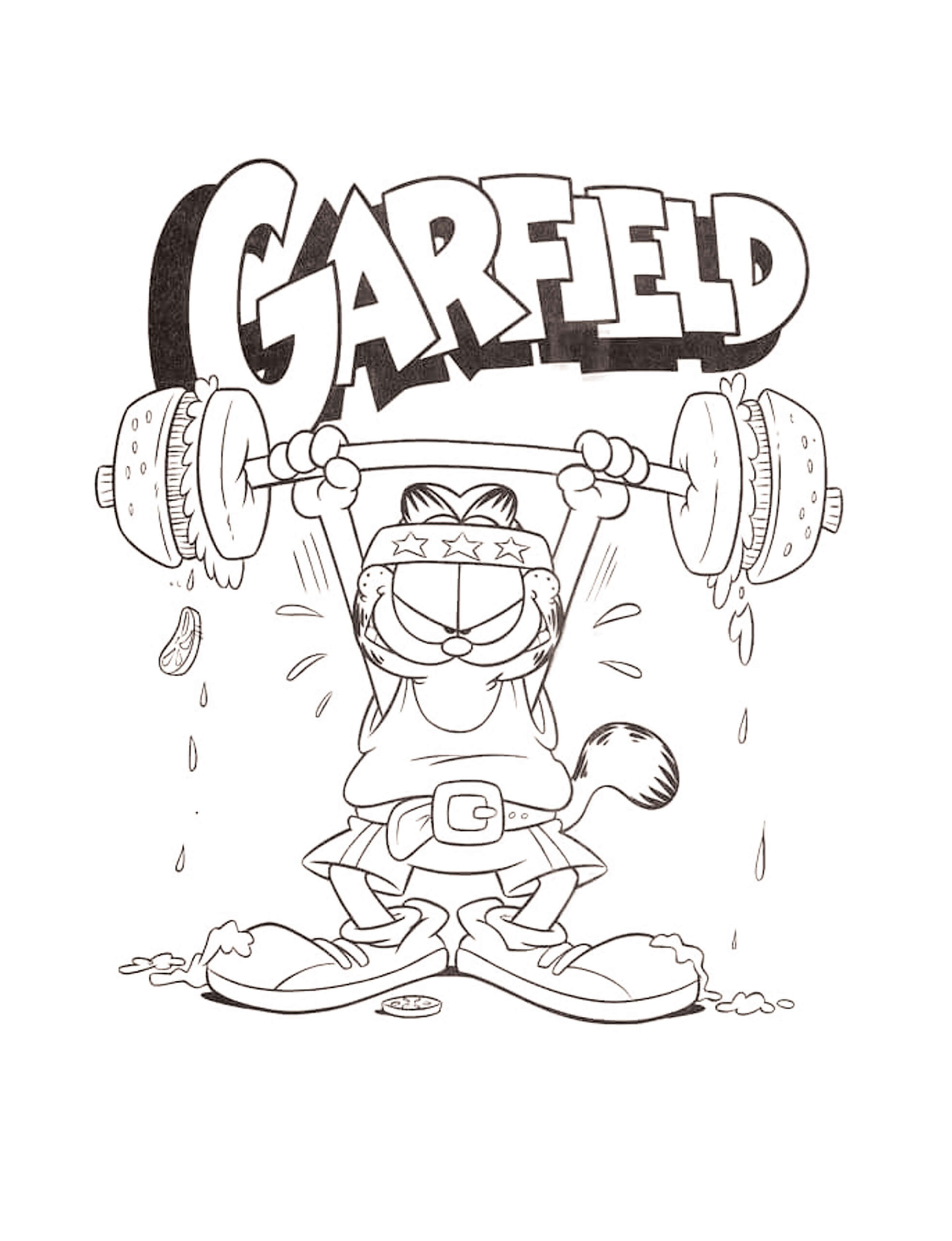 Dibujo de Garfield Fuerte Scaled para Colorear