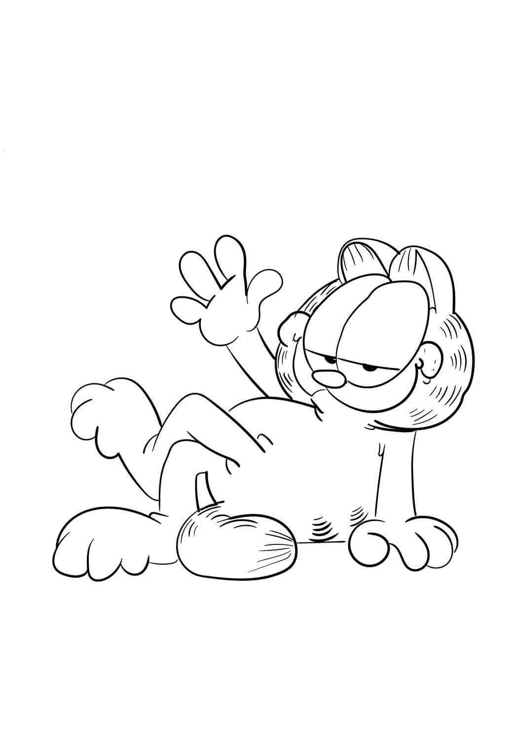 Dibujo de Garfield Mintiendo para Colorear