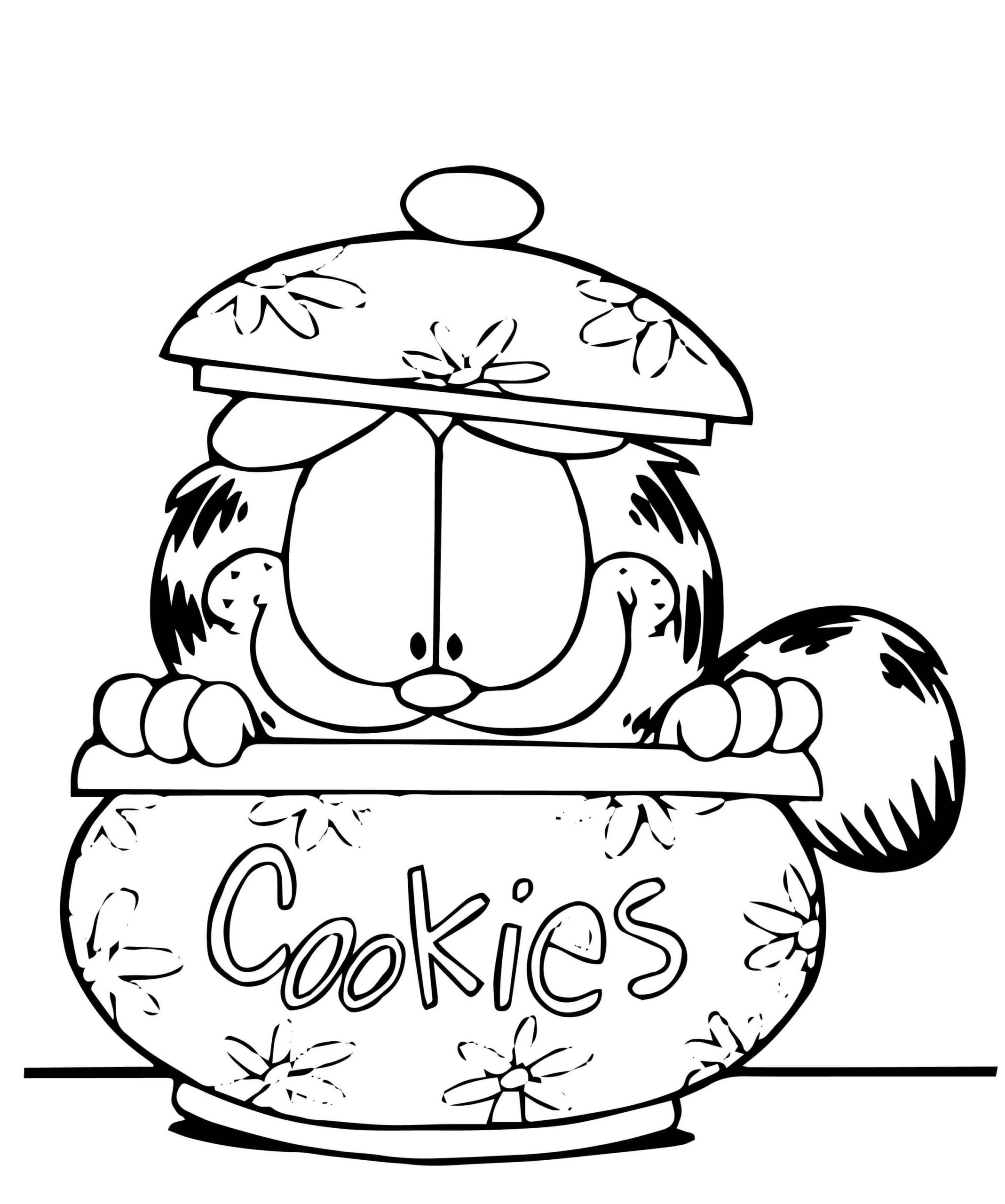 Dibujo de Garfield Est en el Frasco Scaled para Colorear
