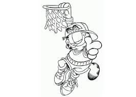 Dibujo de Garfield Jugar Baloncesto para Colorear