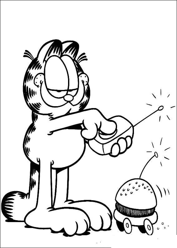 Dibujo de Garfield y Juguetes para Colorear