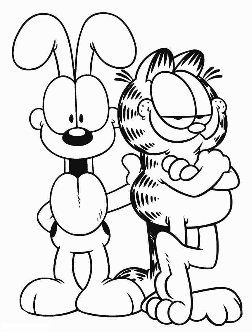 Dibujo de Garfield y Odie para Colorear