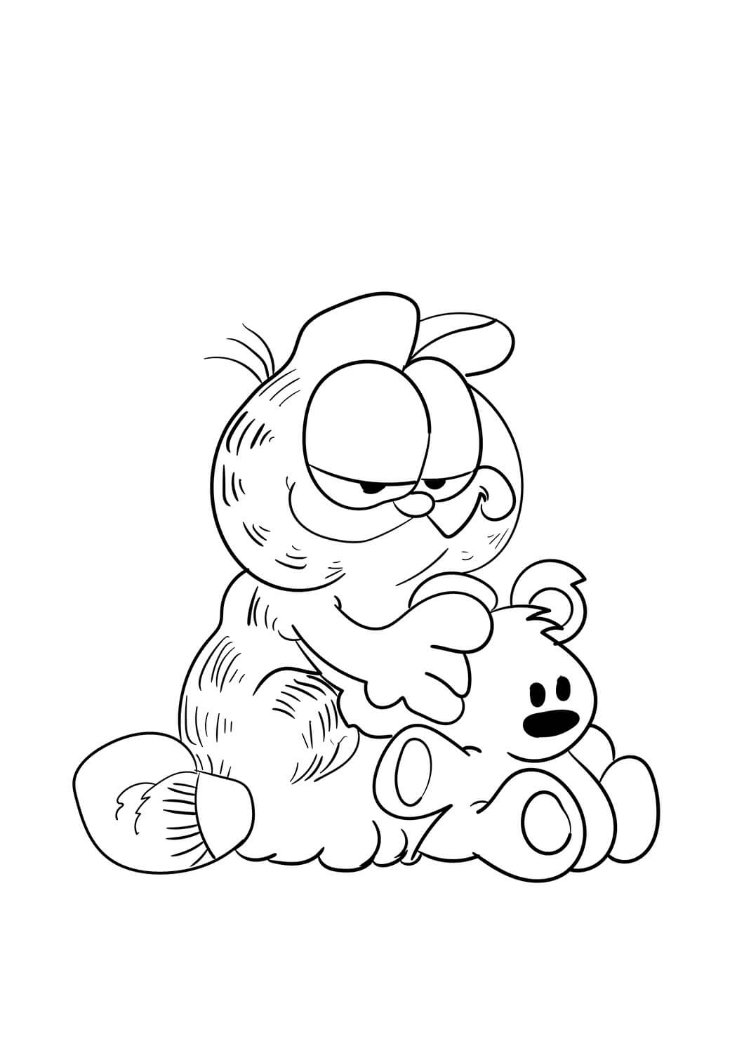 Dibujo de Garfield y Pooky para Colorear